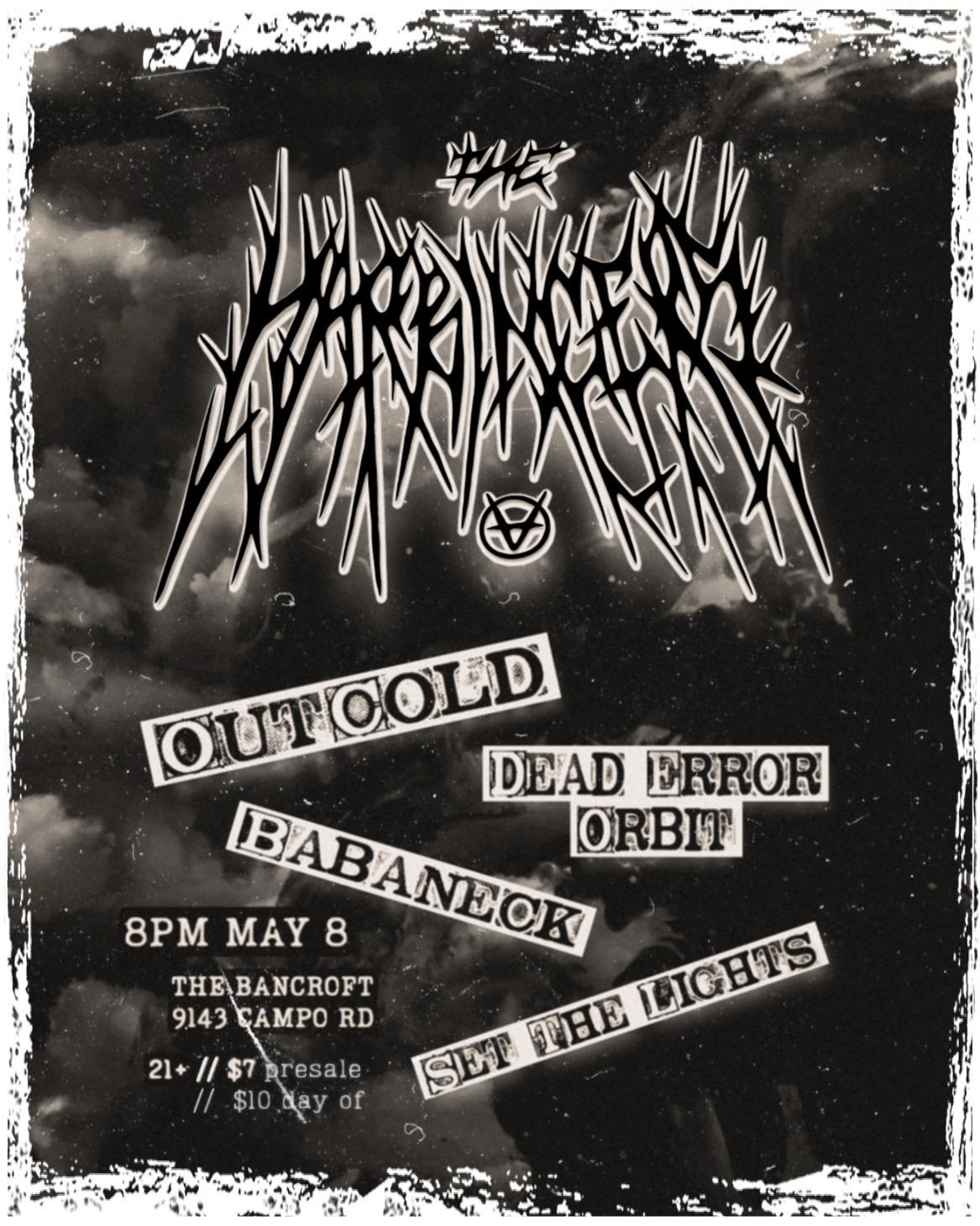 The Harbingers / OutCold / Dead Error Orbit / Babaneck / Set the Lights flyer